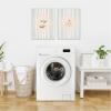 image:imageKate and Laurel Striped Heritage 2 Piece Framed Canvas Wall Art Set by Nikita Jariwala Sylvie Beaded White Vintage Flower Art for Wall Decor