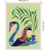 image:imageKate and Laurel Swan Vase Framed Canvas Wall Art by Rachel Lee 18 x 24 Sylvie Beaded White Whimsical Abstract Animals Nature Art for Wall Decor Living Room Bedroom