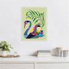 image:imageKate and Laurel Swan Vase Framed Canvas Wall Art by Rachel Lee 18 x 24 Sylvie Beaded White Whimsical Abstract Animals Nature Art for Wall Decor Living Room Bedroom