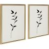 image:imageKate and Laurel Sylvie 1 Minimalist Botanical Sketch No 2 BW Framed Canvas Set by The Creative Bunch Studio 2 Piece 18x24 Natural 2Gold
