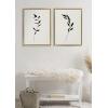 image:imageKate and Laurel Sylvie 1 Minimalist Botanical Sketch No 2 BW Framed Canvas Set by The Creative Bunch Studio 2 Piece 18x24 Natural 2Gold