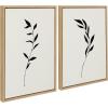 image:imageKate and Laurel Sylvie 1 Minimalist Botanical Sketch No 2 BW Framed Canvas Set by The Creative Bunch Studio 2 Piece 18x24 Natural 2Natural