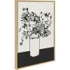 image:imageKate and Laurel Sylvie 1043 Black and White Vase Framed Canvas Wall Art by Teju Reval of SnazzyHues 23x33 Natural Decorative Chic Still Life Art Print for WallNatural