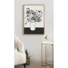 image:imageKate and Laurel Sylvie 1043 Black and White Vase Framed Canvas Wall Art by Teju Reval of SnazzyHues 23x33 Natural Decorative Chic Still Life Art Print for WallGold