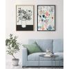 image:imageKate and Laurel Sylvie 1043 Black and White Vase Framed Canvas Wall Art by Teju Reval of SnazzyHues 23x33 Natural Decorative Chic Still Life Art Print for WallNatural