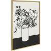 image:imageKate and Laurel Sylvie 1043 Black and White Vase Framed Canvas Wall Art by Teju Reval of SnazzyHues 23x33 Natural Decorative Chic Still Life Art Print for WallGold