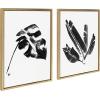 image:imageKate and Laurel Sylvie 582 Monstera and 583 Banana Leaf Framed Canvas Wall Art by Teju Reval of SnazzyHues 2 Piece 18x24 Gold Decorative Nature Art for WallGold