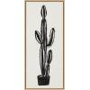 image:imageKate and Laurel Sylvie 664 Cactus In Pot BW Framed Canvas Wall Art by Teju Reval of SnazzyHues 18x40 Natural Modern Botanical Cactus Wall Decor ArtworkNatural
