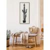 image:imageKate and Laurel Sylvie 664 Cactus In Pot BW Framed Canvas Wall Art by Teju Reval of SnazzyHues 18x40 Natural Modern Botanical Cactus Wall Decor ArtworkGold
