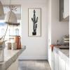 image:imageKate and Laurel Sylvie 664 Cactus In Pot BW Framed Canvas Wall Art by Teju Reval of SnazzyHues 18x40 Natural Modern Botanical Cactus Wall Decor ArtworkNatural