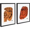 image:imageKate and Laurel Sylvie Abstract Faces Framed Canvas Wall Art by Marcello Velho Set of 2 18x24 Black Abstract Wall Decor