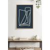 image:imageKate and Laurel Sylvie Abstract Lines in Blue Framed Canvas Wall Art by Apricot and Birch 23x33 Natural Decorative Abstract Art Print for Wall