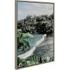 image:imageKate and Laurel Sylvie Aloha Kai Vintage Palms and Palm Tree Sunburst Framed Canvas Wall Art Set by Various Artists 3 Piece Set Gray Ocean Island Art for Wall