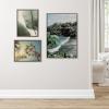 image:imageKate and Laurel Sylvie Aloha Kai Vintage Palms and Palm Tree Sunburst Framed Canvas Wall Art Set by Various Artists 3 Piece Set Gray Ocean Island Art for Wall