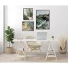 image:imageKate and Laurel Sylvie Aloha Kai Vintage Palms and Palm Tree Sunburst Framed Canvas Wall Art Set by Various Artists 3 Piece Set Gray Ocean Island Art for Wall