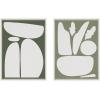 image:imageKate and Laurel Sylvie Balancing Zen Rocks Dark Green and Zen Botanical Rock Sage Green Framed Canvas Art Set by The Creative Bunch Studio 2 Piece Set 18x24 White Modern Abstract Wall Art Dcor Set