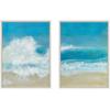 image:imageKate and Laurel Sylvie Beach Day Left and Right Framed Canvas Wall Art Set by Julie Maida 2 Piece Set 18x24 White Coastal Ocean Wall Dcor Art Set