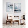 image:imageKate and Laurel Sylvie Beaded Coast 2 v1 and Coast 2 v2 Vintage Framed Canvas Wall Art Set by Nikita Jariwala 2 Piece Set 23x33 White Soft Abstract Island Landscape Art for Wall Decor