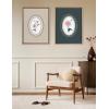 image:imageKate and Laurel Sylvie Beaded Cosmo in Oval and Dahlia in Oval Vintage Framed Canvas Wall Art Set by Valerie McKeehan of Lily and Val 2 Piece Set 18x24 Gold Antique Floral Illustration Art for Wall