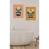 image:imageKate and Laurel Sylvie Beaded Folk Flowers Gold and Terra Vintage Framed Canvas Wall Art Set by Carey Copeland 2 Piece Set 18x24 White Potted Floral Art Set for Wall