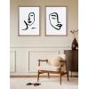 image:imageKate and Laurel Sylvie Beaded Woman Face Art and Face Line Art Vintage Framed Canvas Wall Art Set by Viola Kreczmer 2 Piece Set 18x24 Gold Minimal Brushstroke Face Drawing Art for Wall
