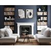 image:imageKate and Laurel Sylvie Black and White Abstract Minimal A and B Framed Canvas Wall Art Set by The Creative Bunch Studio 2 Piece Set 18x24 Natural Contemporary Abstract Art Wall DcorNatural