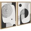 image:imageKate and Laurel Sylvie Black and White Abstract Minimal A and B Framed Canvas Wall Art Set by The Creative Bunch Studio 2 Piece Set 18x24 Natural Contemporary Abstract Art Wall DcorNatural