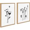 image:imageKate and Laurel Sylvie Black and White Wildflowers 688 and Seedpods 706 Framed Canvas Wall Art Set by Teju Reval of SnazzyHues 2 Piece Set 18x24 Gold Decorative Botanical Wall DcorNatural