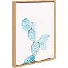image:imageKate and Laurel Sylvie Blue Cactus Framed Canvas Wall Art by Simon Te Tai 18x24 Natural