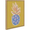 image:imageKate and Laurel Sylvie Blue Pineapple Framed Canvas Wall Art by Kasey Free 18x24 Natural Fruity Summertime Art for Wall