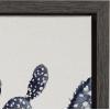 image:imageKate and Laurel Sylvie Blue Potted Cacti Framed Linen Textured Canvas Wall Art 23x33 Gray Botanical Home Decor