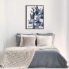 image:imageKate and Laurel Sylvie Blue Potted Cacti Framed Linen Textured Canvas Wall Art 23x33 Gray Botanical Home Decor
