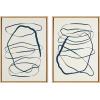 image:imageKate and Laurel Sylvie Blue and Green Expressive Abstract 1 and 2 Framed Canvas Wall Art Set by The Creative Bunch Studio 2 Piece 23x33 Natural Modern Colorful Art Set for WallNatural