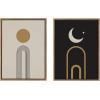 image:imageKate and Laurel Sylvie Boho Minimalist Sunrise Rainbow and Boho Minimalist Moon Arches Framed Canvas Wall Art Set by The Creative Bunch Studio 2 piece 18x24 Gold Simple Bohemian Art for WallGold