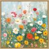 image:imageKate and Laurel Sylvie Boho Wildflower Garden Framed Canvas Wall Art by The Creative Bunch Studio 30 x 30 Beaded Natural Bohemian Boho Flowers Nature Art for Wall Decor Living Room BedroomNatural