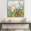 image:imageKate and Laurel Sylvie Boho Wildflower Garden Framed Canvas Wall Art by The Creative Bunch Studio 30 x 30 Beaded Natural Bohemian Boho Flowers Nature Art for Wall Decor Living Room BedroomBeaded Gold