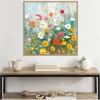 image:imageKate and Laurel Sylvie Boho Wildflower Garden Framed Canvas Wall Art by The Creative Bunch Studio 30 x 30 Beaded Natural Bohemian Boho Flowers Nature Art for Wall Decor Living Room BedroomBeaded Natural