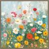 image:imageKate and Laurel Sylvie Boho Wildflower Garden Framed Canvas Wall Art by The Creative Bunch Studio 30 x 30 Beaded Natural Bohemian Boho Flowers Nature Art for Wall Decor Living Room BedroomGold