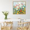image:imageKate and Laurel Sylvie Boho Wildflower Garden Framed Canvas Wall Art by The Creative Bunch Studio 30 x 30 Beaded Natural Bohemian Boho Flowers Nature Art for Wall Decor Living Room BedroomNatural