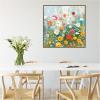 image:imageKate and Laurel Sylvie Boho Wildflower Garden Framed Canvas Wall Art by The Creative Bunch Studio 30 x 30 Beaded Natural Bohemian Boho Flowers Nature Art for Wall Decor Living Room BedroomBeaded Gold