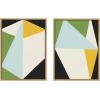 image:imageKate and Laurel Sylvie Bold Graphic 1 and 2 Framed Canvas Wall Art Set by The Creative Bunch Studio 2 Piece Set 18x24 Natural Modern Abstract Geometric Wall Dcor Art Set