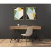 image:imageKate and Laurel Sylvie Bold Graphic 1 and 2 Framed Canvas Wall Art Set by The Creative Bunch Studio 2 Piece Set 18x24 Natural Modern Abstract Geometric Wall Dcor Art Set