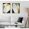 image:imageKate and Laurel Sylvie Bold Graphic 1 and 2 Framed Canvas Wall Art Set by The Creative Bunch Studio 2 Piece Set 18x24 Natural Modern Abstract Geometric Wall Dcor Art Set