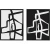 image:imageKate and Laurel Sylvie Bold Sophisticated Abstract Black and White Stroke Framed Canvas Wall Art Set by The Creative Bunch Studio 2 piece 18x24 Black Modern Striking Brushstroke Art Set for WallBlack