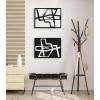 image:imageKate and Laurel Sylvie Bold Sophisticated Abstract Black and White Stroke Framed Canvas Wall Art Set by The Creative Bunch Studio 2 piece 18x24 Black Modern Striking Brushstroke Art Set for WallBlack