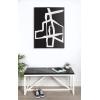 image:imageKate and Laurel Sylvie Bold Sophisticated Abstract White Stroke Framed Canvas Wall Art by The Creative Bunch Studio 28x38 Black Contemporary Brushtrokes Modern Art for WallBlack