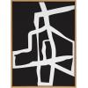 image:imageKate and Laurel Sylvie Bold Sophisticated Abstract White Stroke Framed Canvas Wall Art by The Creative Bunch Studio 28x38 Black Contemporary Brushtrokes Modern Art for WallNatural