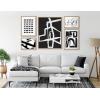 image:imageKate and Laurel Sylvie Bold Sophisticated Abstract White Stroke Framed Canvas Wall Art by The Creative Bunch Studio 28x38 Black Contemporary Brushtrokes Modern Art for WallNatural