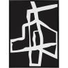 image:imageKate and Laurel Sylvie Bold Sophisticated Abstract White Stroke Framed Canvas Wall Art by The Creative Bunch Studio 28x38 Black Contemporary Brushtrokes Modern Art for WallBlack