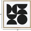 image:imageKate and Laurel Sylvie Bold Vintage Geometric Black and White Framed Canvas Wall Art by The Creative Bunch Studio 30x30 Gold Geometric Black Modern Art for WallGold